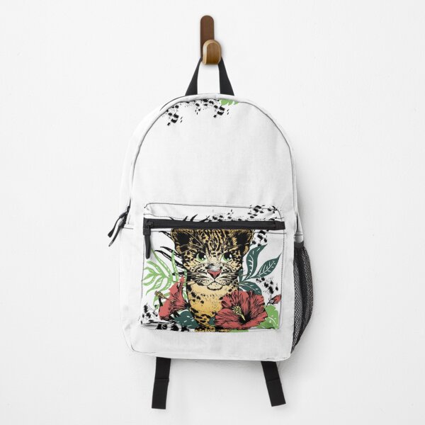 Item preview, Cute leopard, hibiscus flower & monstera leaf designed and sold by Marina Smorodinskaya.