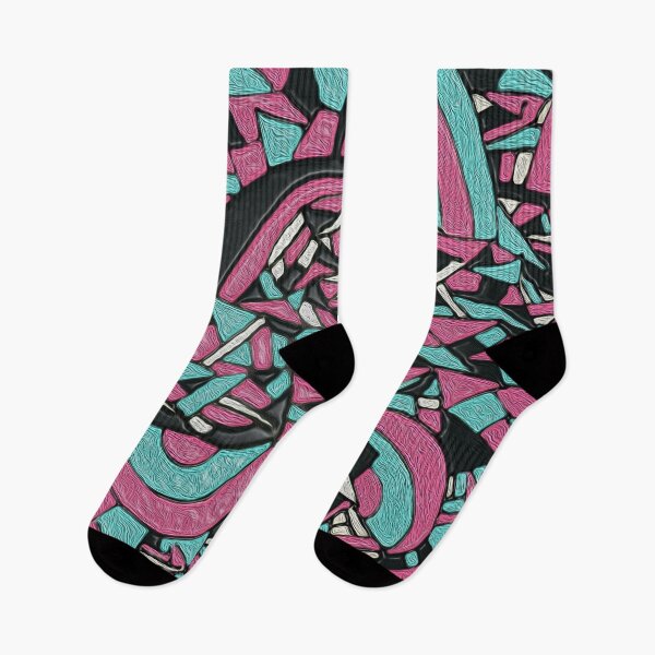 Artikelvorschau, Rainbowing, Pink Black, Baby Blue, abstrakte Kunst entworfen und verkauft von ubustudio.