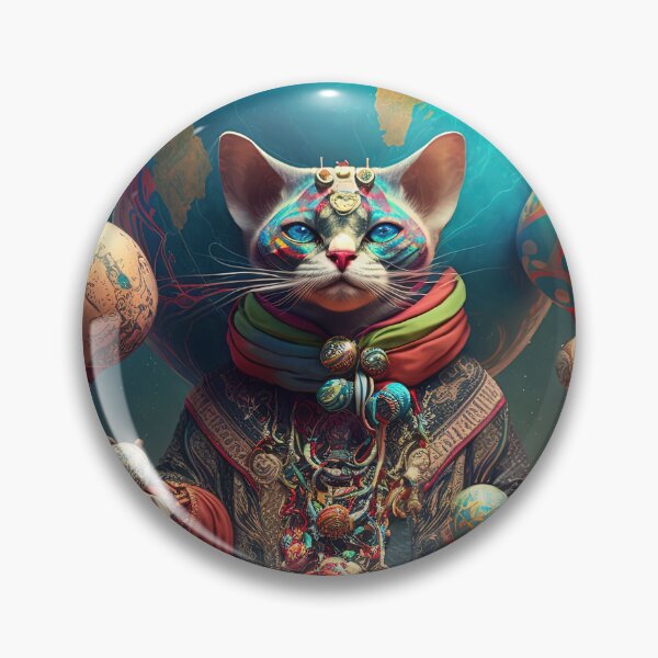 Item preview, Environmentalist Cyberpunk Cat celebrating Earth Day - surrealist AI Generated Art designed and sold by Flowsaiartshop.