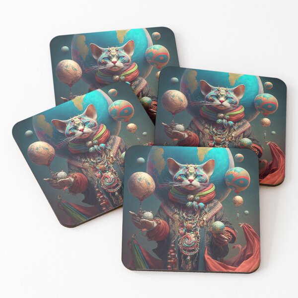 Item preview, Environmentalist Cyberpunk Cat celebrating Earth Day - surrealist AI Generated Art designed and sold by Flowsaiartshop.