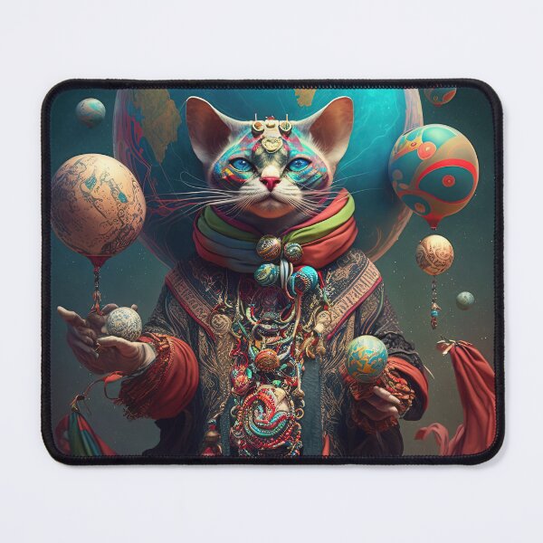 Item preview, Environmentalist Cyberpunk Cat celebrating Earth Day - surrealist AI Generated Art designed and sold by Flowsaiartshop.