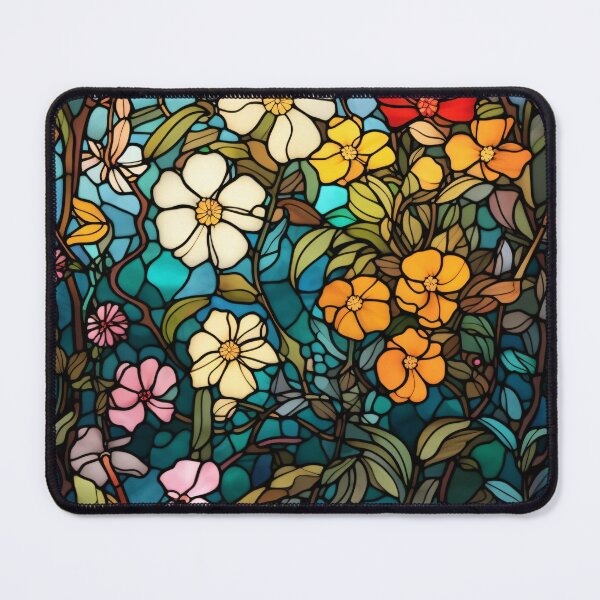 Item preview, Floral Stained Glass Window Pattern designed and sold by NianderQuinn.