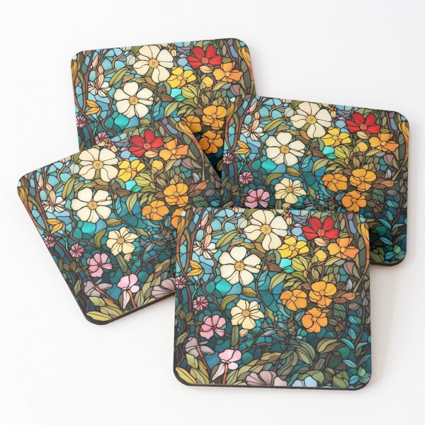 Item preview, Floral Stained Glass Window Pattern designed and sold by NianderQuinn.