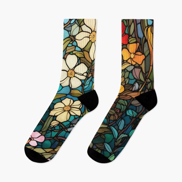 Item preview, Floral Stained Glass Window Pattern designed and sold by NianderQuinn.