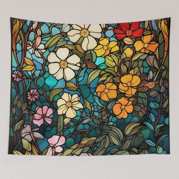 Item preview, Floral Stained Glass Window Pattern designed and sold by NianderQuinn.