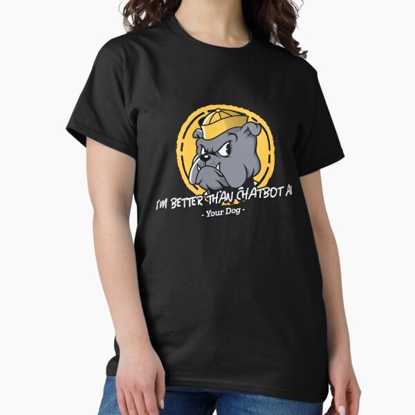 Item preview, better than chatbot AI - angry bulldog in yellow hat designed and sold by PositiveIdeas.