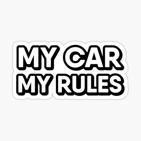 Car Rules Stickers for Sale