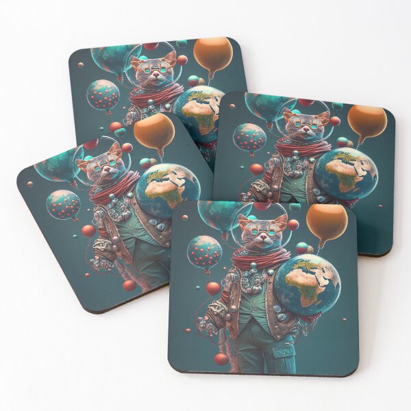 Item preview, Environmentalist Cyberpunk Cat celebrating Earth Day - surrealist AI Generated Art designed and sold by Flowsaiartshop.