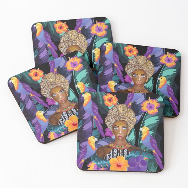 Item preview, Woman in the jungle with parrots designed and sold by viollamarshall.