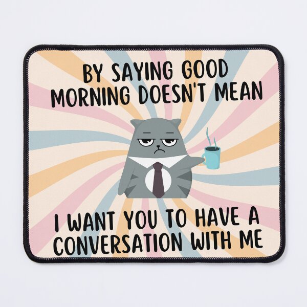 Item preview, Morning Grouch Cat, Groovy Retro Pattern designed and sold by AlfabetDesign.