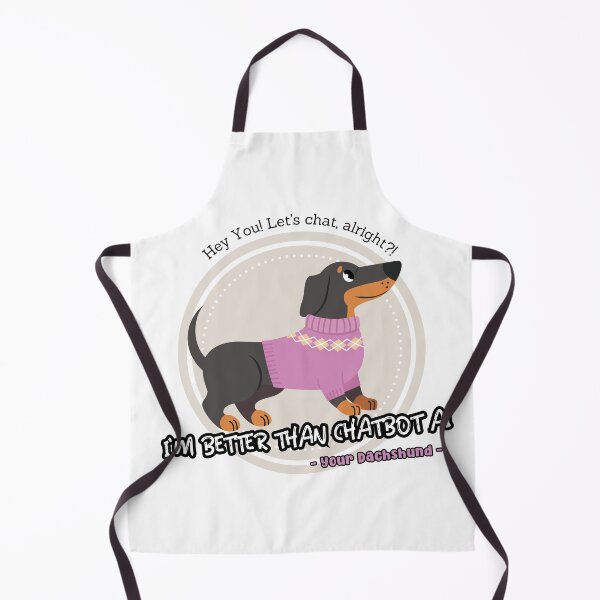 Item preview, better than chatbot AI - dachshund in a sweater designed and sold by PositiveIdeas.
