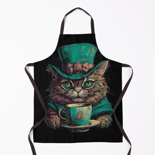 Item preview, Steampunk Cat & Coffee Lover Retro Alice in Wonderland designed and sold by AIWanderer.