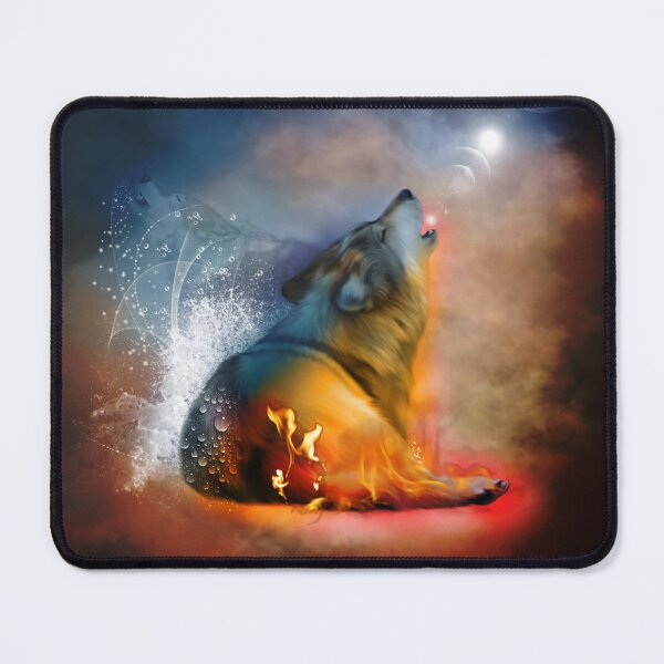 Item preview, The Majesty Of Wolves with fire and water designed and sold by nicky2342.