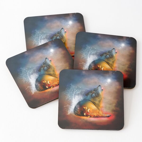 Item preview, The Majesty Of Wolves with fire and water designed and sold by nicky2342.