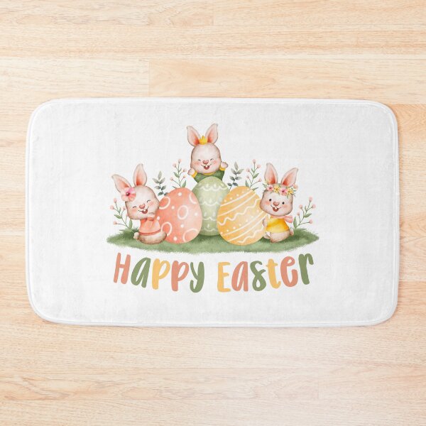 Item preview, Happy Easter with Easter Eggs and Easter Bunnies designed and sold by CreativNode.