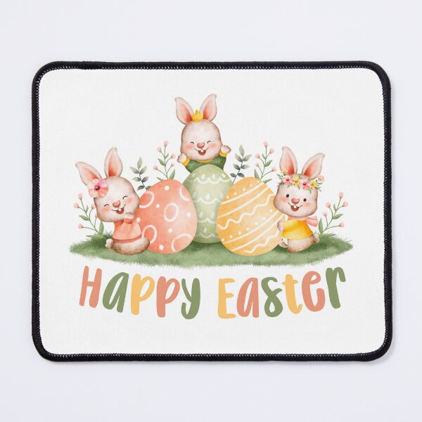 Item preview, Happy Easter with Easter Eggs and Easter Bunnies designed and sold by CreativNode.