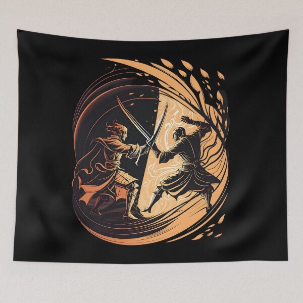 Item preview, Sword fighting Knights / Samurai Fantasy Tattoo Japan  designed and sold by EternalDelight1.