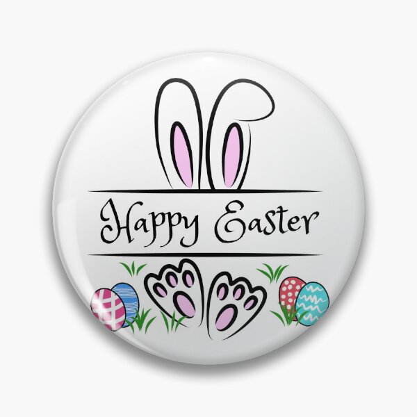 Item preview, Happy Easter Message with Bunny Ears and Feet designed and sold by CreativNode.