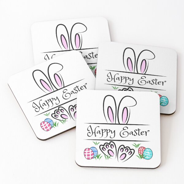 Item preview, Happy Easter Message with Bunny Ears and Feet designed and sold by CreativNode.