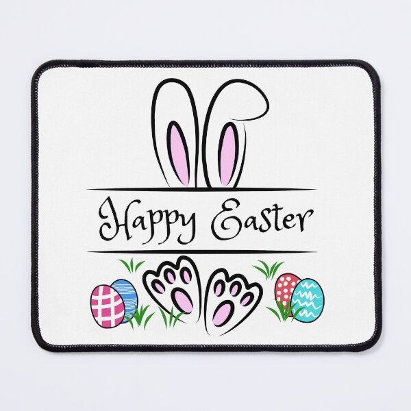 Item preview, Happy Easter Message with Bunny Ears and Feet designed and sold by CreativNode.