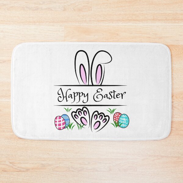 Item preview, Happy Easter Message with Bunny Ears and Feet designed and sold by CreativNode.