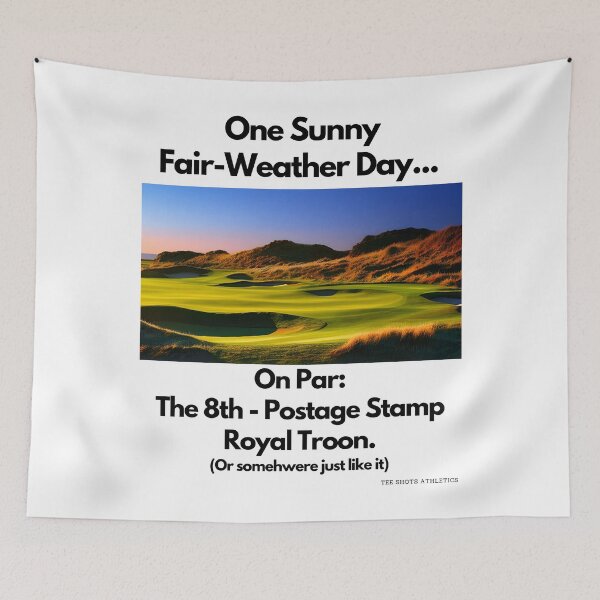 Item preview, On Par The 8th Postage Stamp Royal Troon Black Text designed and sold by TWMBDesigns.