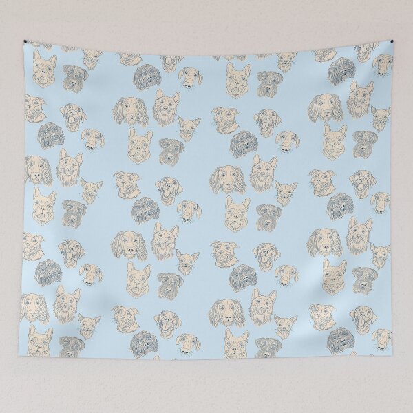 Item preview, Dog Portrait Pattern (Pale Blue) designed and sold by Adam Regester.