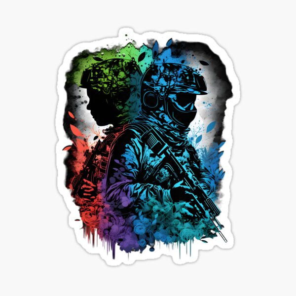 Vista previa del artículo con la obra «Paintball players», diseñado y vendido por EternalDelight1.