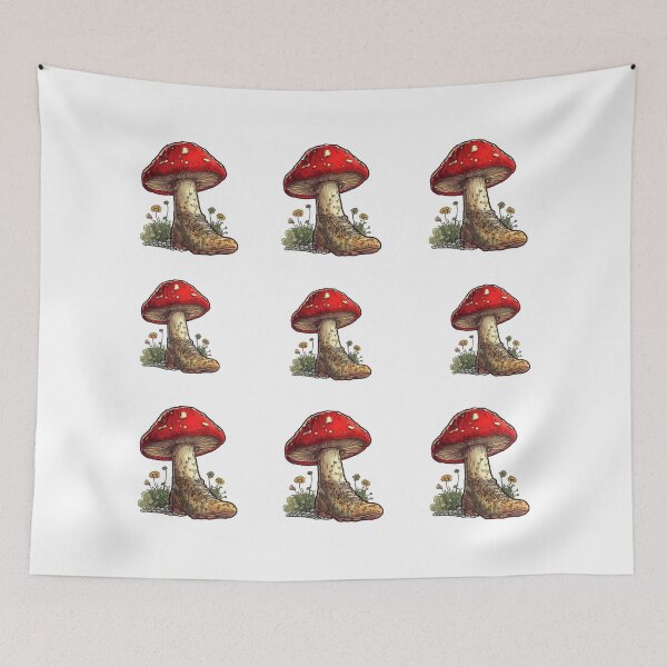 Item preview, Amanita muscaria mushroom wildflower hiking boots stickerpack designed and sold by EmeraldeaArt.