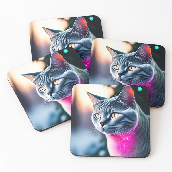 Artikelvorschau, Pink Glow British Blue Cat entworfen und verkauft von Nocturne  Paws.