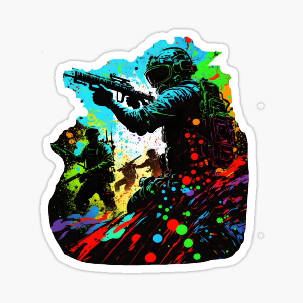 Vista previa del artículo con la obra «Paintball players in action», diseñado y vendido por EternalDelight1.