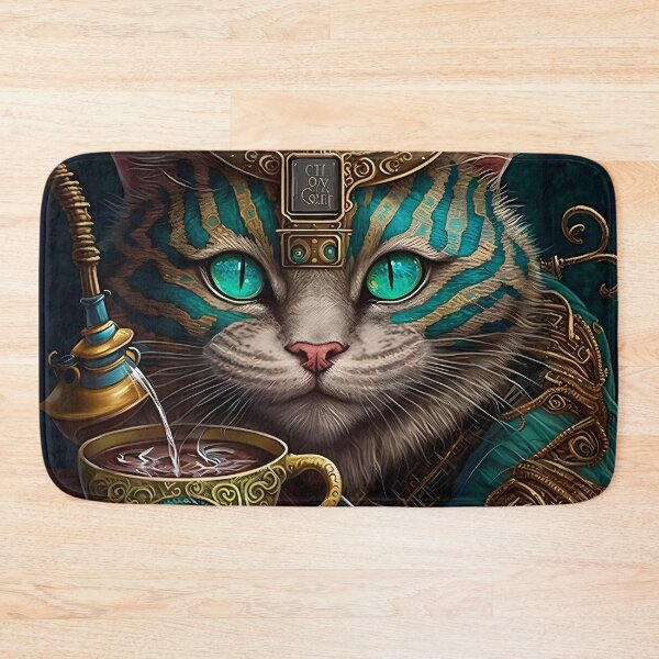 Item preview, Steampunk Cat & Tea Retro Alice in Wonderland designed and sold by AIWanderer.