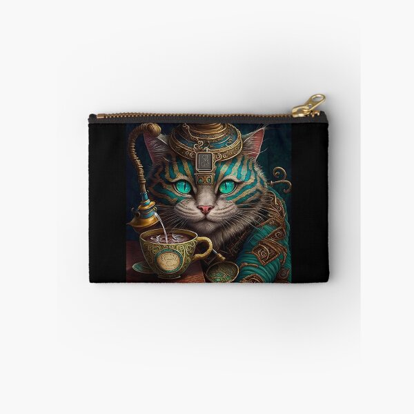 Item preview, Steampunk Cat & Tea Retro Alice in Wonderland designed and sold by AIWanderer.