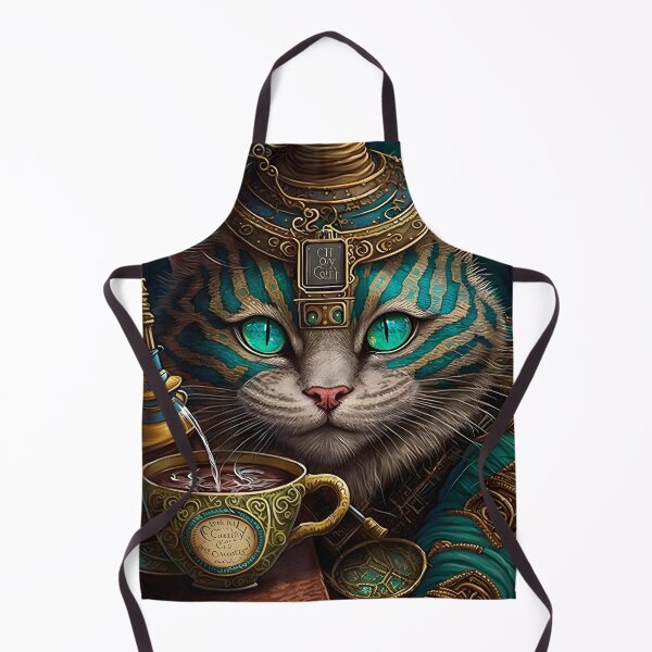 Item preview, Steampunk Cat & Tea Retro Alice in Wonderland designed and sold by AIWanderer.