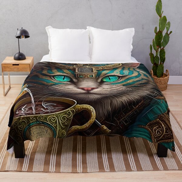 Item preview, Steampunk Cat & Tea Retro Alice in Wonderland designed and sold by AIWanderer.