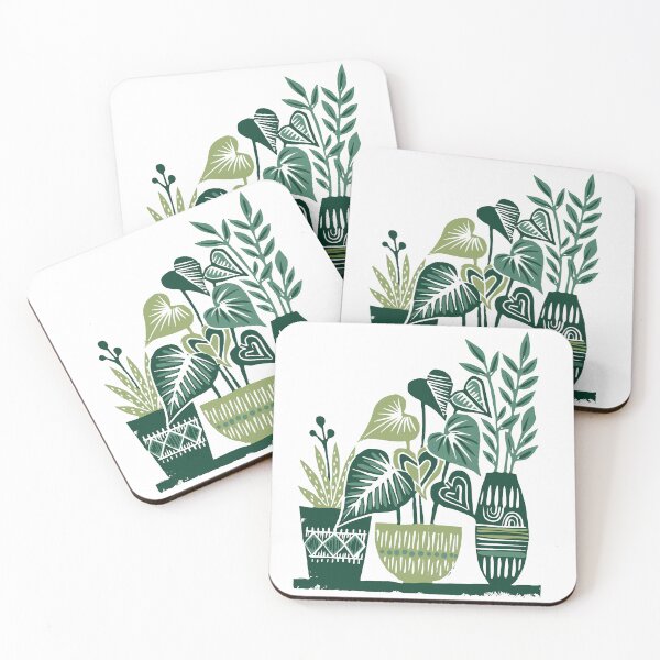 Item preview, House plants in shades of green designed and sold by LauraMayDesigns.