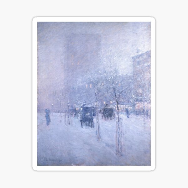 Vista previa del artículo con la obra «Tarde en la tarde, Nueva York, invierno de Childe Hassam», diseñado y vendido por Vintage Wall Art.