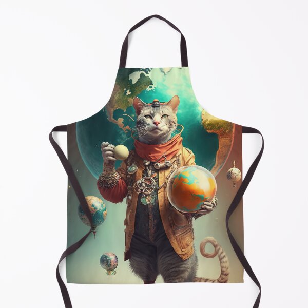 Item preview, Environmentalist Cyberpunk Cat celebrating Earth Day - surrealist AI Generated Art designed and sold by Flowsaiartshop.
