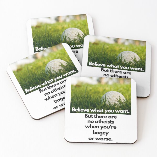 Item preview, No Atheists When You're Bogey Or Worse Black Text designed and sold by TWMBDesigns.
