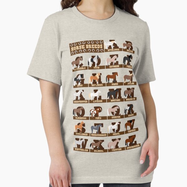 Aperçu de l'œuvre Chemise d'alphabet de races de cheval créée et vendue par babybigfoot.