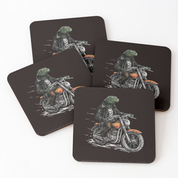Item preview, Ride in style: T-shirt design with a motorcycling lizard! designed and sold by Garaunt - The bavarian brute.