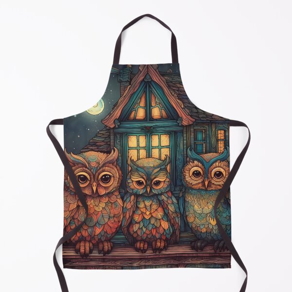 Aperçu de l'œuvre Three Cute Owls : Digital Illustration créée et vendue par MTJ-Mushrooms.
