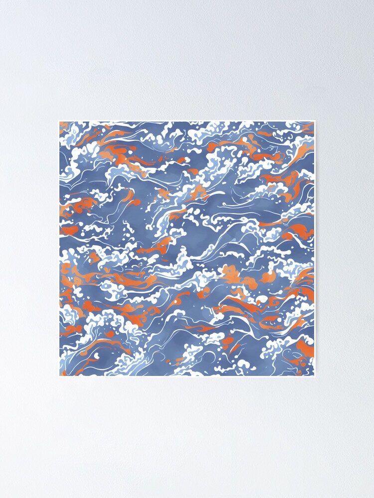 Thumbnail 1 of 3, Poster, waves designed and sold by WeirdDogos.