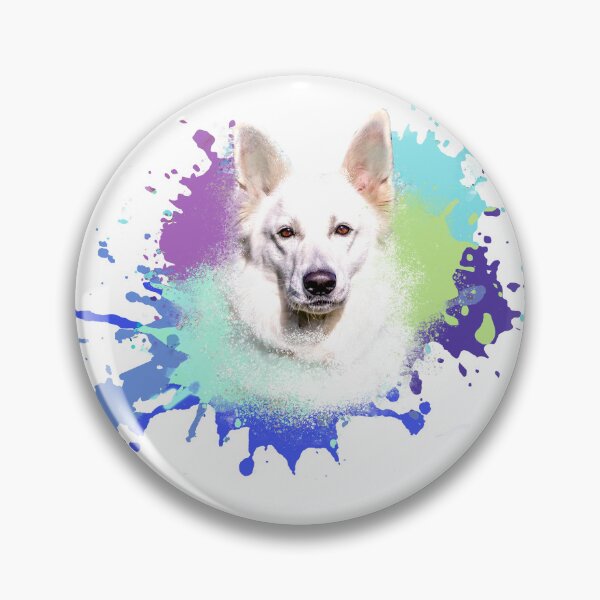 Item preview, white shepherd dog, shepherd dog, dog, colorful, splash of color designed and sold by theherbst131313.