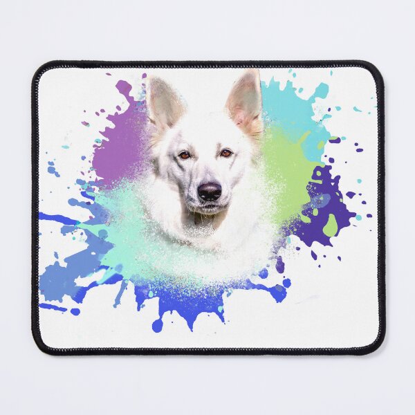 Item preview, white shepherd dog, shepherd dog, dog, colorful, splash of color designed and sold by theherbst131313.