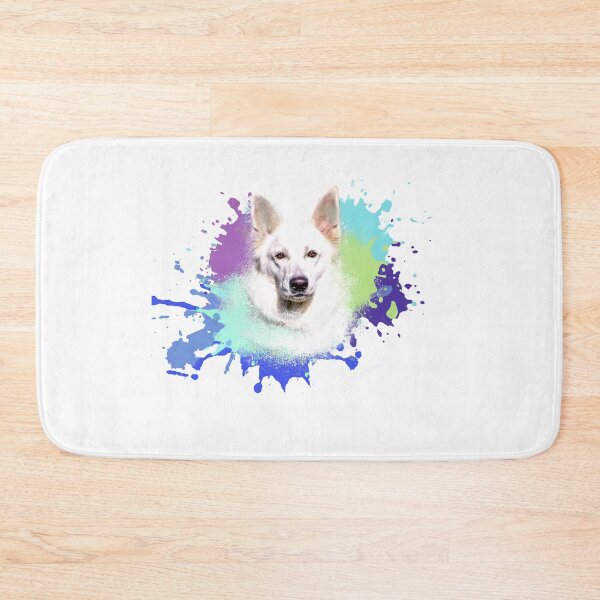 Item preview, white shepherd dog, shepherd dog, dog, colorful, splash of color designed and sold by theherbst131313.
