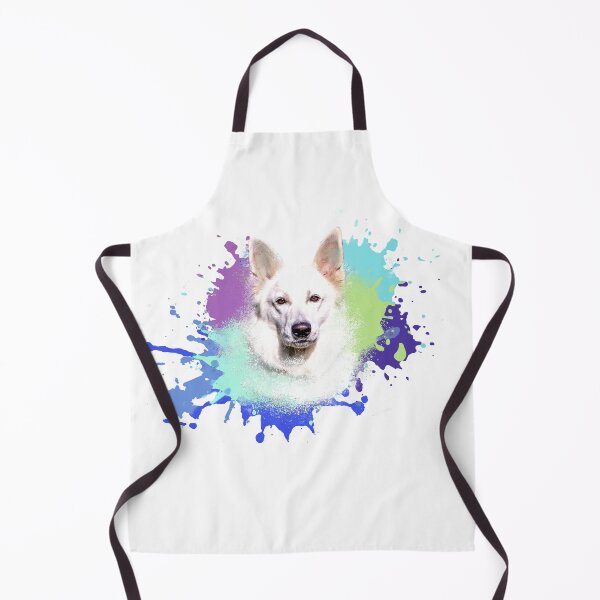 Item preview, white shepherd dog, shepherd dog, dog, colorful, splash of color designed and sold by theherbst131313.