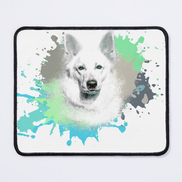Item preview, white shepherd dog, shepherd dog, dog, colorful, splash of color designed and sold by theherbst131313.