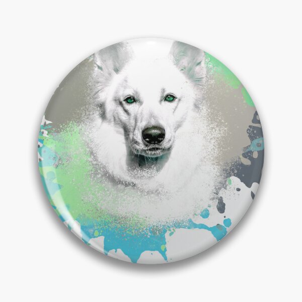 Item preview, white shepherd dog, shepherd dog, dog, colorful, splash of color designed and sold by theherbst131313.