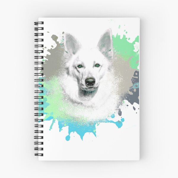 Item preview, white shepherd dog, shepherd dog, dog, colorful, splash of color designed and sold by theherbst131313.